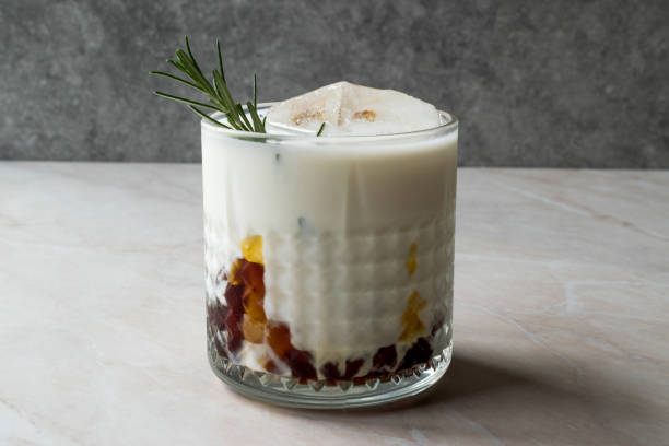 istock Salted Caramel White Russian Cocktail with Rosemary and Ice. 957528298