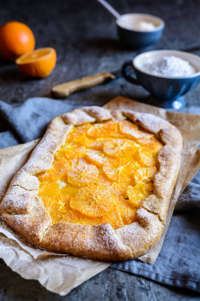 istock Homemade Galette with orange slices 957528342