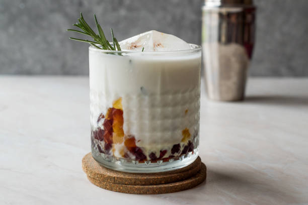 istock Salted Caramel White Russian Cocktail with Rosemary and Ice. 957531388