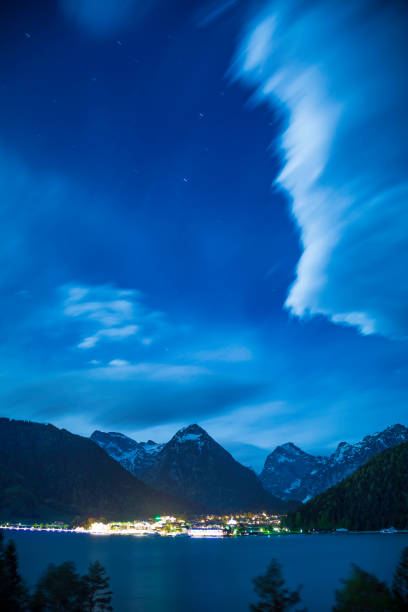 panoramic view of the Achensee lake between the Alp mountains