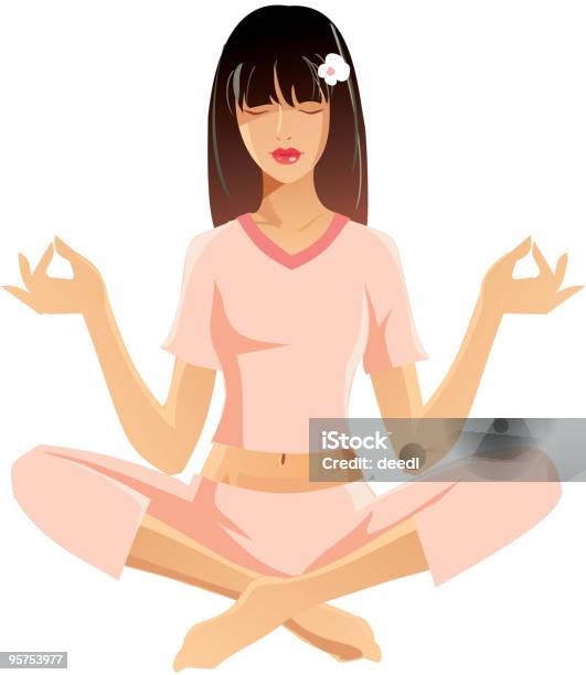 Ilustración de Clase De Yoga y más Vectores Libres de Derechos de Abdomen humano - Abdomen humano, Actividades y técnicas de relajación, Adolescente