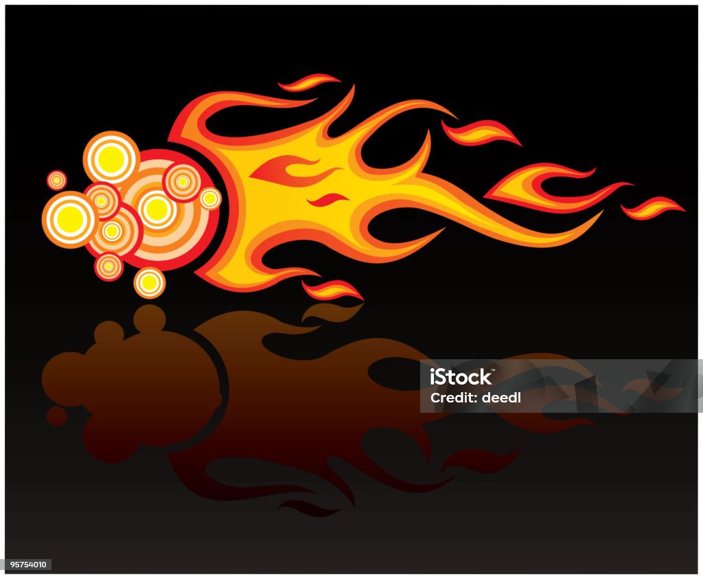 Fire Reflected Design Reflected Illustration Of Fire Burning And Abstract Pattern Stock ...