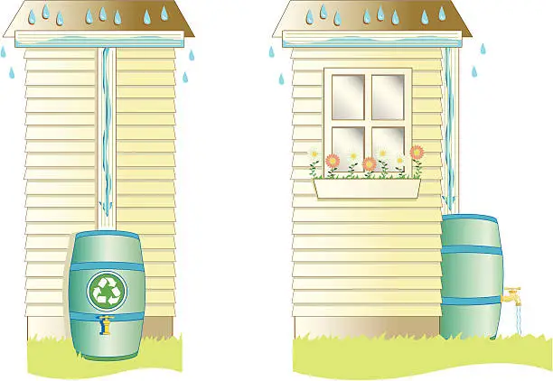 Vector illustration of Rain Barrel