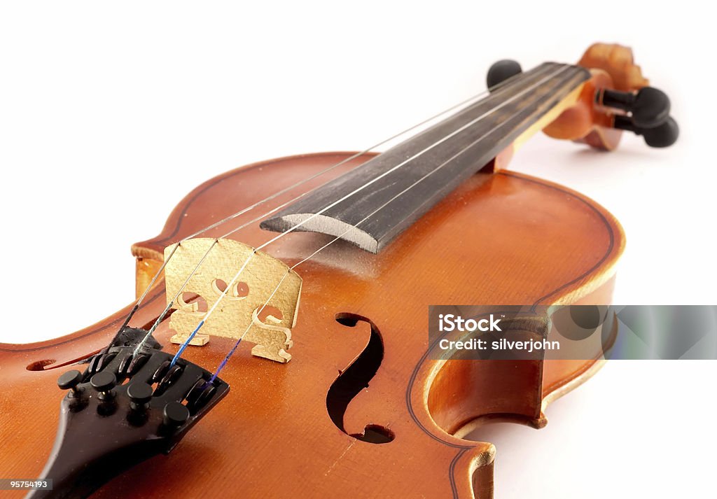 Violín Aislado en blanco - Foto de stock de Anticuado libre de derechos