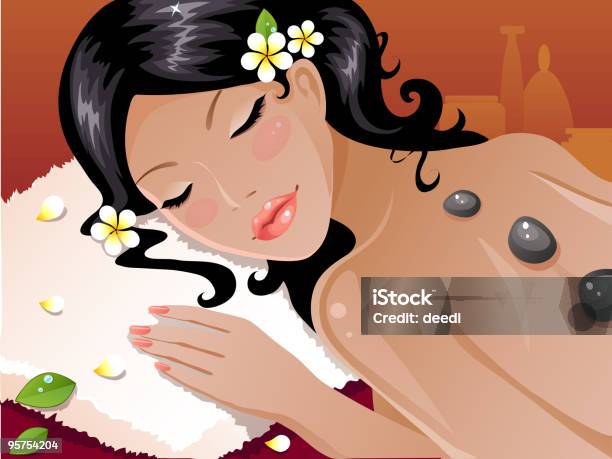 Girl In Spa Stock Illustration - Download Image Now - Adult, Beautiful People, Beautiful Woman