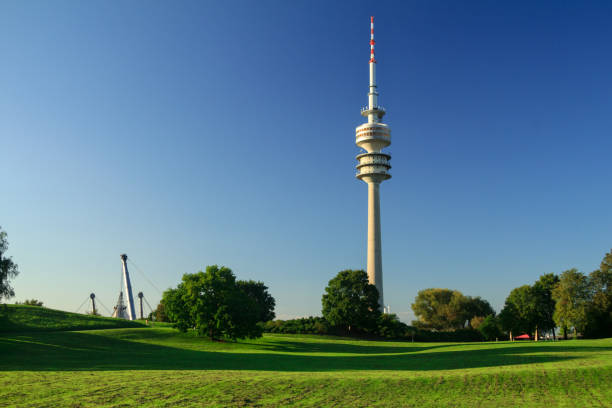 istock Olympic tower and stadium in Munich Bavaria Germany 957545298