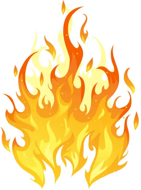Vector illustration of Isolated fire