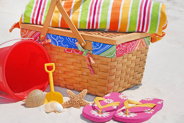 istock Beach picnic supplies 95755636