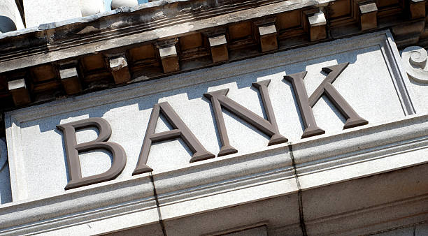 istock Bank sign on building 95756714