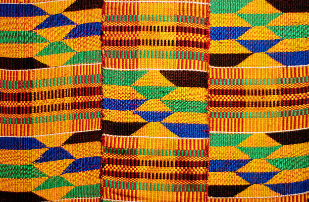 afrikanischer farbige muster-hintergrund - textile pattern stock-fotos und bilder