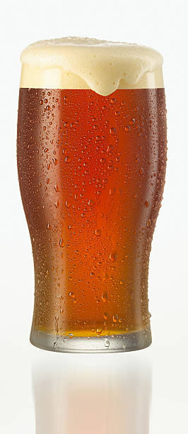 Close-up vector illustration of a glass of cold beer stock photo