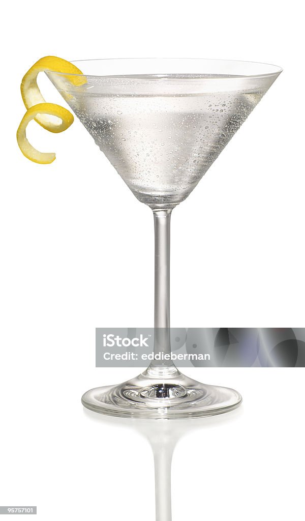 Martini avec un zeste de citron - Photo de Martini dry libre de droits