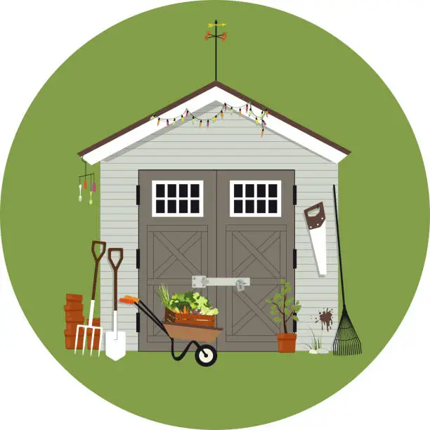 Vector illustration of Garden shack
