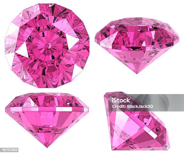 Розовый Бриллиант 4 Должности — стоковые фотографии и другие картинки Алмаз - Алмаз, Розовый, Гранёный