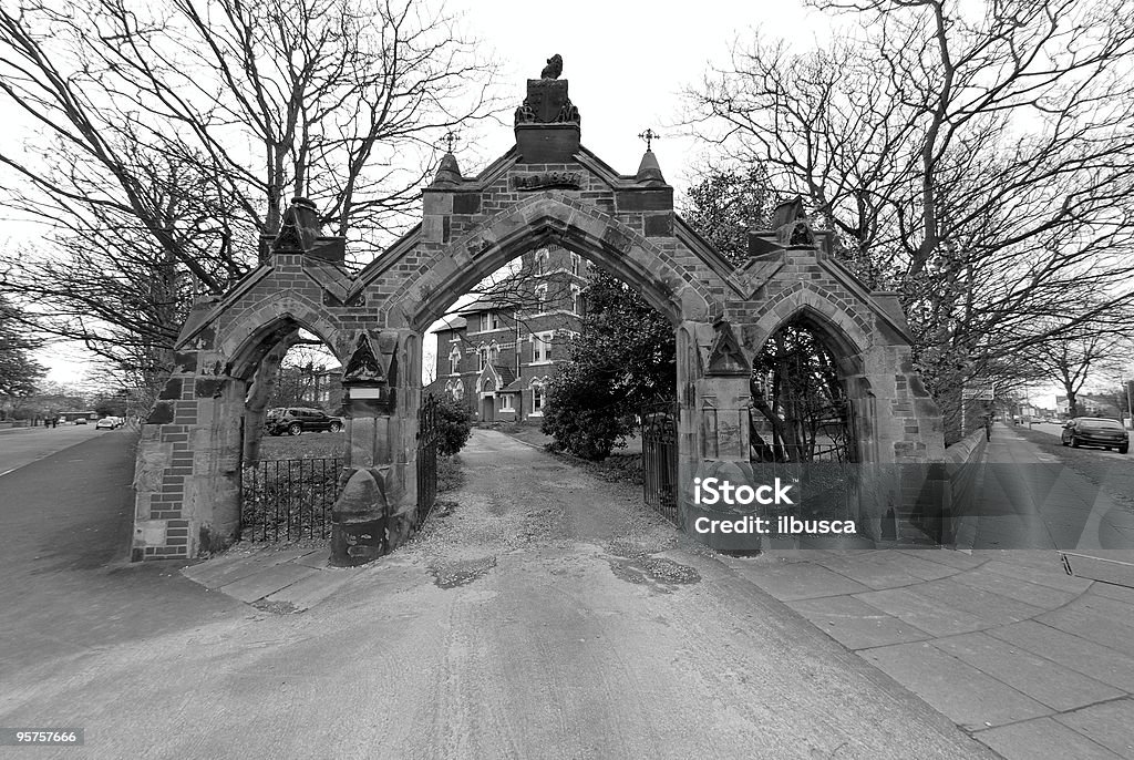 Effrayant noir et blanc grand angle - Photo de Angleterre libre de droits