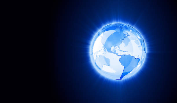 istock Shine of transparent globe (North and South America) 95757750