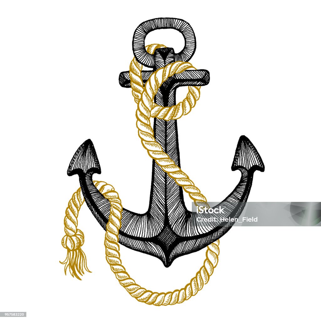 Mỏ Neo Vector Biển Đại Dương Biển Hiệu Thủy Thủ Vẽ Tay Minh Họa Cổ ...