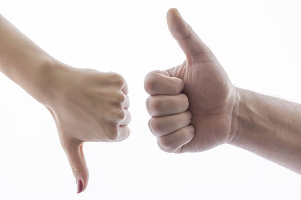 istock two hands show OK, fuck, Fig, good, bad 957583266