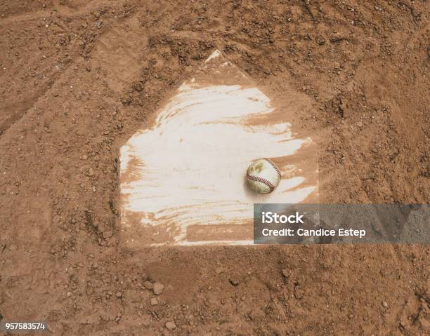 Baseball On Field Stock Photo - Download Image Now - Baseball - Sport, Baseball - Ball, Home Base - Sports