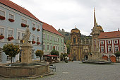 Main square of the old town of Mikulov, South Moravia, Czech Republic