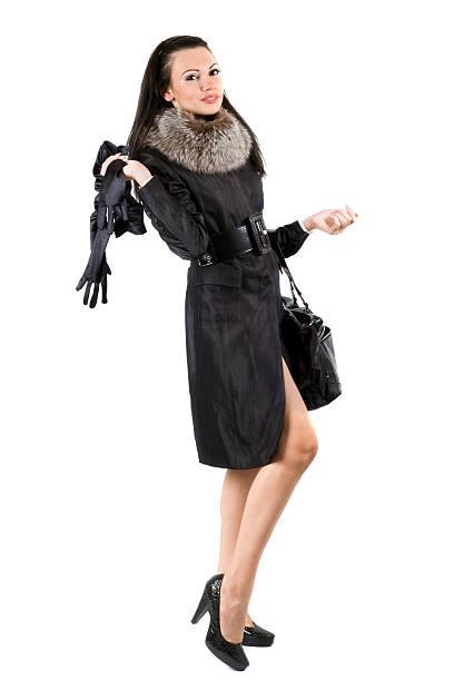 istock The young woman in a black coat 95759581