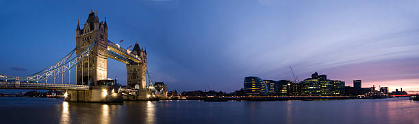 istock Central London Panorama at sunset. (Tower Bridge, City Hall) 95759807
