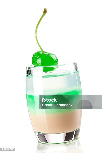 Photo libre de droit de Collection Cocktail Trois Couches Avec Green Maraschino banque d'images et plus d'images libres de droit de Alcool