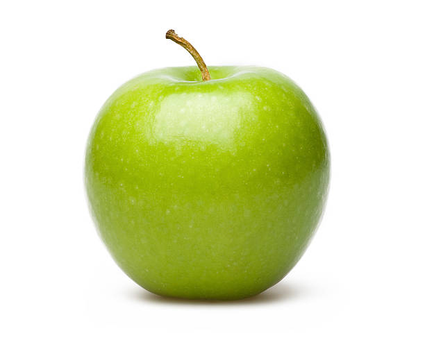 Professional Photograph of a green apple Green Apple Isolated On White Blackgroud isolated apple stock pictures, royalty-free photos & images