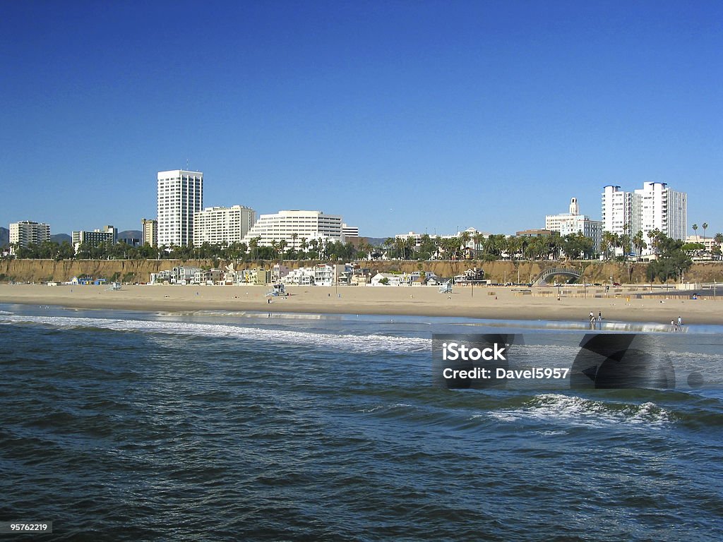 Santa Monica skyline und den Strand - Lizenzfrei Stadtsilhouette Stock-Foto