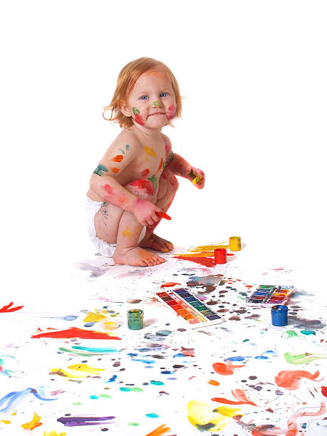 istock dirty baby with paint 95762343