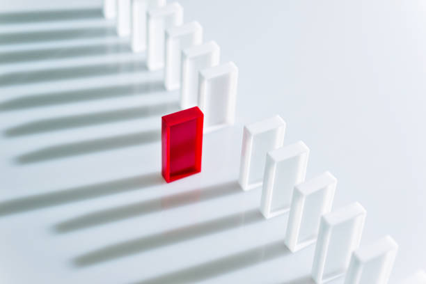 The red domino stands out