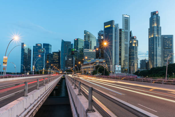 Singapore City Esplanade Bridge stock photo