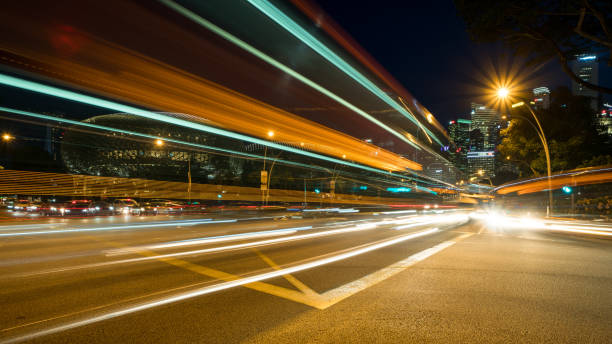 Trailing Lights Singapore stock photo