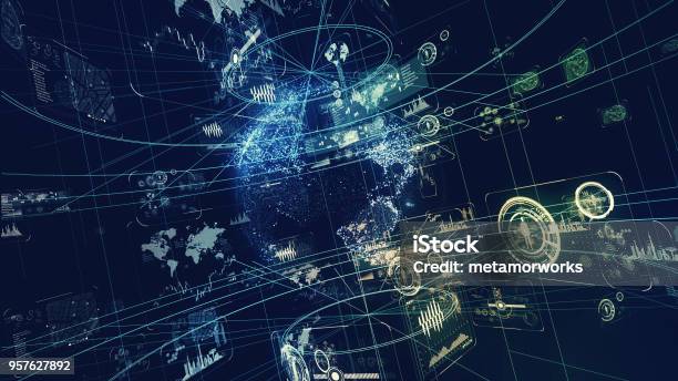 Futuristic Interface Concept Stock Photo - Download Image Now - Globe - Navigational Equipment, Data, Technology