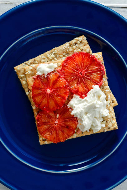 dessert with dietary cookies, sicilian orange and cream cheese mascarpone