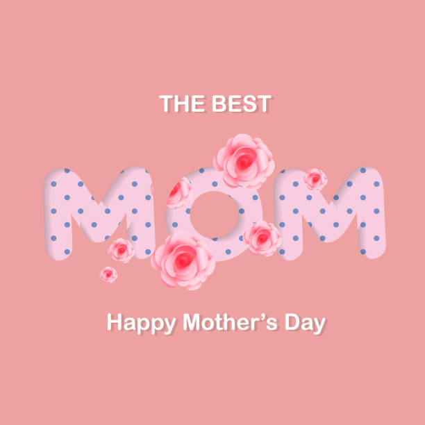 istock The Best Mom Happy Mother's Day Pink Background Vector Image 957629572