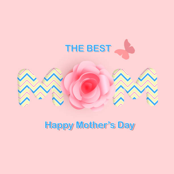 istock The Best Mom Happy Mother's Day Pink Rose Background Vector Image 957629576