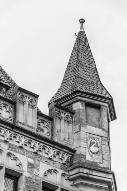 architectural detail from aachen, germany - aachen brick building exterior built structure imagens e fotografias de stock