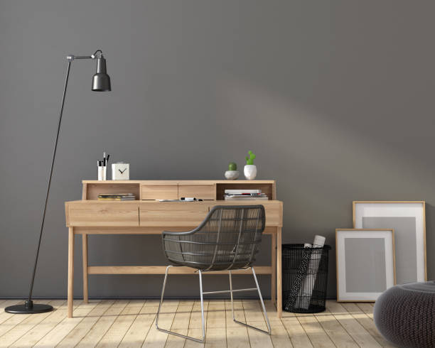 istock Interior of the workplace in gray tones 957636178