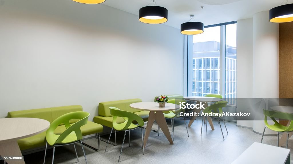 Dining room in the office building Cafeteria Stock Photo