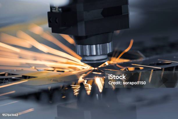 High Precision Cnc Laser Welding Metal Sheet Stock Photo - Download Image Now - Cutting, Laser, Accuracy