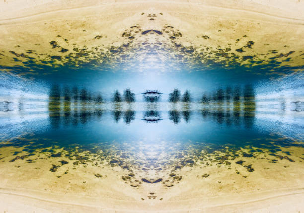 Blue nature water kaleidoscope background