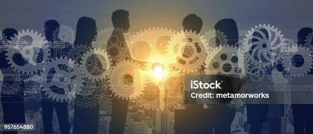 Teamwork Of Business Concept Stock Photo - Download Image Now - Organization, Motion, Leadership