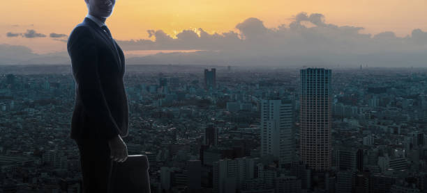 istock Modern city skyline and businessperson. 957654946