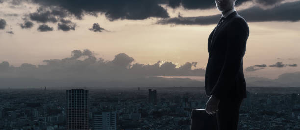 istock Modern city skyline and businessperson. 957654954