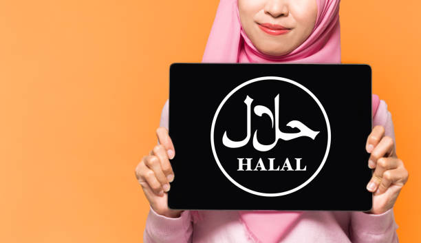 Halal certification concept. Sign of halal food.
