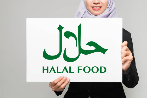 Halal certification concept. Sign of halal food. Halal certification concept. Sign of halal food. halal stock pictures, royalty-free photos & images