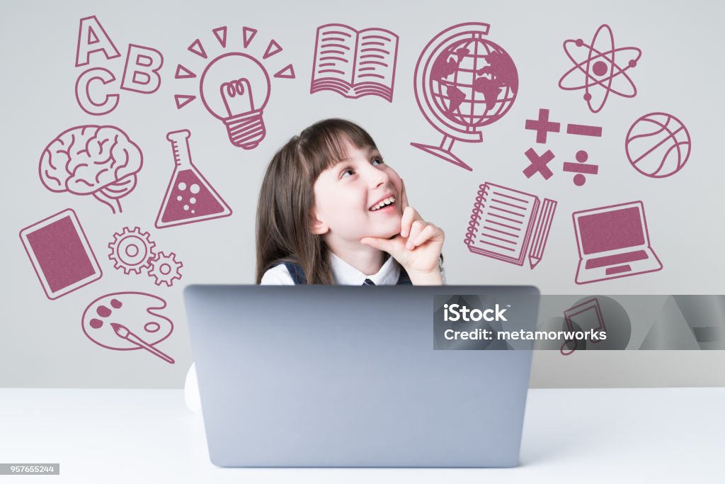 Subjects of school concept. Child Stock Photo