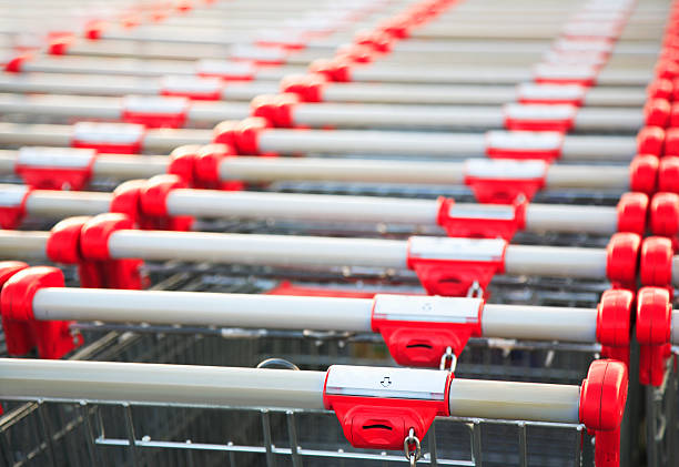 rows of shopping carts