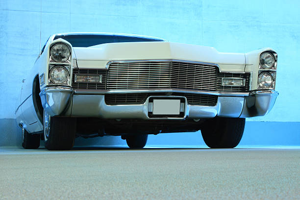 istock Classic American Car from a Frog's Perspective in Parking Garage 95765839